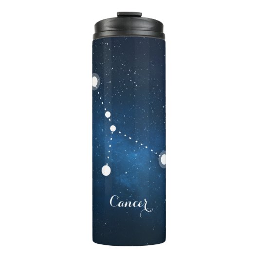 Blauer Nebel Krebs Zodiac-Zeichen Thermosbecher (Vorderseite)