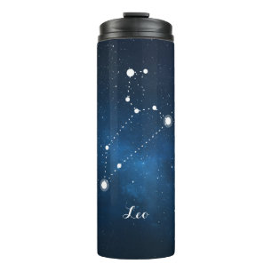 Blauer Nebel Leo Zodiac Sign Thermosbecher