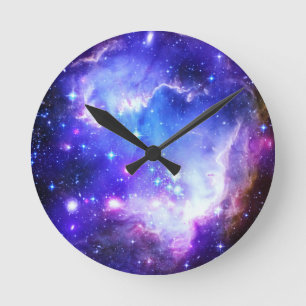 Blauer Nebel Runde Wanduhr