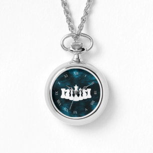 Blauer Nebel Schess Piece Queen Armbanduhr