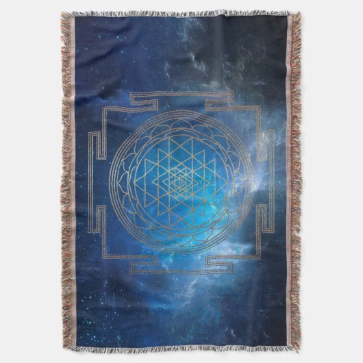 Blauer Nebel Sri Yantra - Blanket Decke (Vorderseite Vertikal)