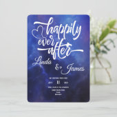 Blauer Nebel Typografie Einladung (Stehend Vorderseite)