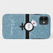 Blauer Nebel+Weibliches Case-Mate iPhone Hülle (Rückseite (Horizontal))