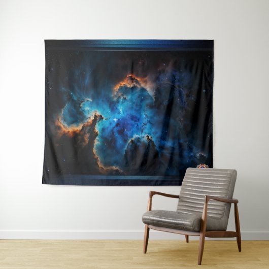 Blauer Nebel Wolken AI Konzept Kunst von Xzendor7 Wandteppich (Beispiel (Horizontal))