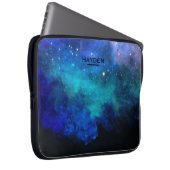Blauer Nebulous Cool Galaxy Personalisiert Laptopschutzhülle (Vorne Rechts)