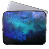 Blauer Nebulous Cool Galaxy Personalisiert Laptopschutzhülle (Vorderseite)