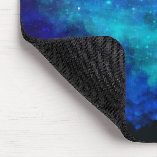 Blauer Nebulous Cool Galaxy Personalisiert Mousepad (Ecke)