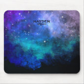 Blauer Nebulous Cool Galaxy Personalisiert Mousepad (Vorne)