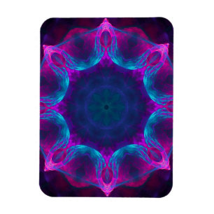 Blauer Neon Dark Kaleidoskop Gradient Magnet