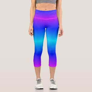 Blauer Neon Light Hochwaisted Capri Legierung Leggings
