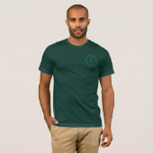 Blauer Neon Magic Circle - Sacred Geometry T - Shi T-Shirt (Vorne ganz)