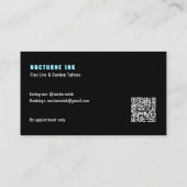 Blauer Neon & Smoke Tattoo Künstler QR Code Visitenkarte (Rückseite)