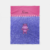 Blauer NeonGlitter des personalisierten lila Fleecedecke (Vorderseite)