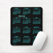 Blauer Neonkalender des Großdruck-2018 durch Janz Mousepad (Mit Mouse)