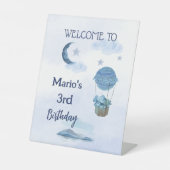 Blauer niedliche Geburtstag Sockelschild (Vorderseite)