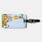 Blauer niedlicher Dschungel-Baby-Tier-Gepäck-Umbau Gepäckanhänger (Vorderseite horizontal)