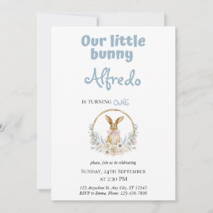 Blauer niedlicher Ostersonnengeburt Einladung