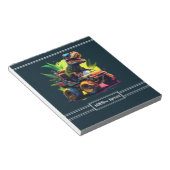 Blauer Niedlicher T-Rex Reitmonster Truck Dinosaur Notizblock (angewinkelt)