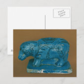 Blauer Nilpferd mit schwarzer Dekoration Postkarte (Vorne/Hinten)