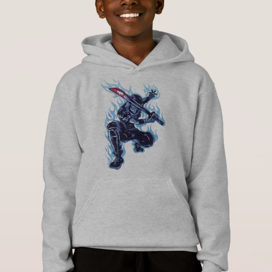 Blauer Ninja Hoodie (Vorderseite)