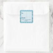 Blauer nordischer Schneeblumen-Schweizerpullover-W Quadratischer Aufkleber (Tasche)