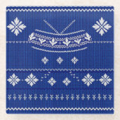 Blauer Norweger Strick, Glasuntersetzer,  Glasuntersetzer (Vorderseite)