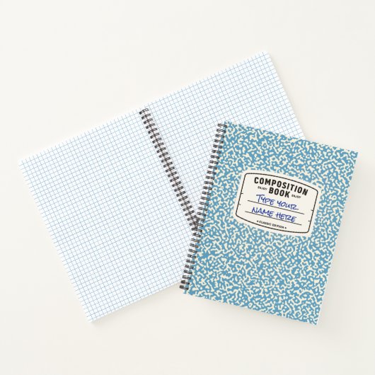 Blauer Notizblock in benutzerdefinierter Zusammens (Innenseite)