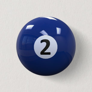 Blauer Nr. 2- Billard-Pool-Ball Button