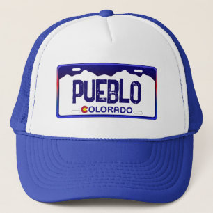 Blauer Nummernschild Pueblo Colorado Truckerkappe