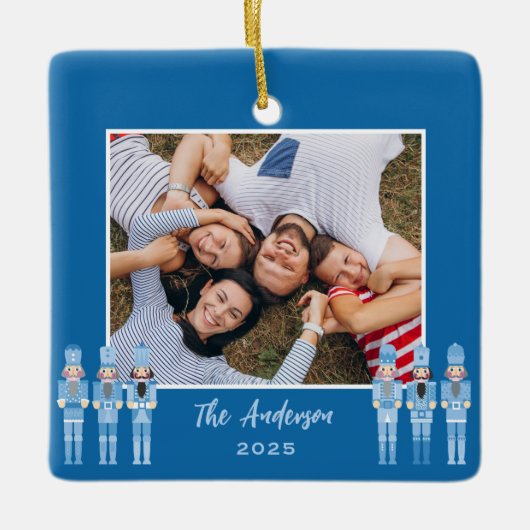 Blauer Nussknacker Keramikornament (Vorderseite)