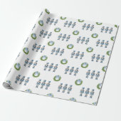 Blauer Nussknacker Weihnachten Geschenkpapier (Ungerollt)