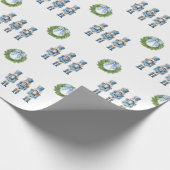 Blauer Nussknacker Weihnachten Geschenkpapier (Ecke)