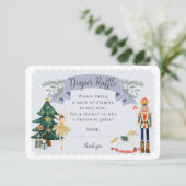 Blauer Nussknacker-Windel-Plakette Begleitkarte (Stehend Vorderseite)