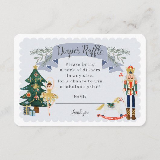 Blauer Nussknacker-Windel-Plakette Begleitkarte (Vorderseite)