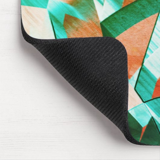 Blauer oder cyan Streifen über rustikal rötlich-or Mousepad (Ecke)