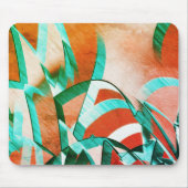 Blauer oder cyan Streifen über rustikal rötlich-or Mousepad (Vorne)