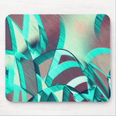 Blauer oder cyan Streifen über rustikal rötlich-or Mousepad (Vorne)