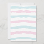 Blauer oder rosa Baby Gender Reveal Party Dusche Einladung (Rückseite)