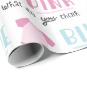 Blauer oder rosa Baby Gender Reveal Party Dusche Geschenkpapier (Rolleneckpunkt)