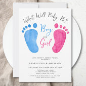 Blauer oder rosa Geschlecht bei Jungen oder Mädche Einladung