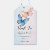 Blauer oder rosa Geschlecht offenbart Baby Shower  Geschenkanhänger (Vorderseite)