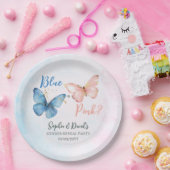 Blauer oder rosa Geschlecht offenbart Baby Shower  Pappteller (Party)