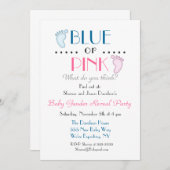 Blauer oder rosa Hinweis auf das Geschlecht der Ba Einladung (Vorne/Hinten)