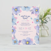 Blauer oder rosafarbener Bluterguss Einladung (Stehend Vorderseite)