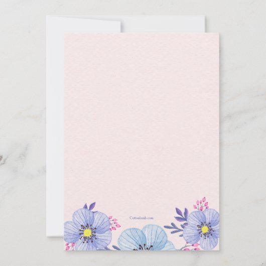 Blauer oder rosafarbener Bluterguss Einladung (Rückseite)