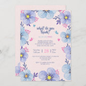 Blauer oder rosafarbener Bluterguss Einladung (Vorne/Hinten)