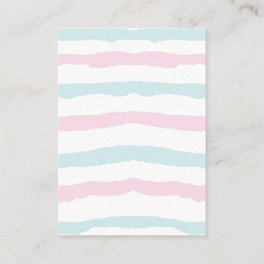 Blauer oder rosafarbener Party-Windeln Begleitkarte (Rückseite)