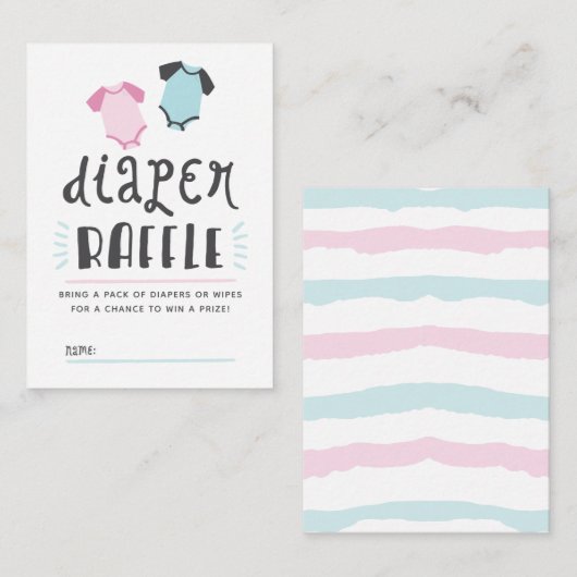 Blauer oder rosafarbener Party-Windeln Begleitkarte (Vorne/Hinten)