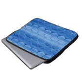 Blauer Ogee Muster Laptopschutzhülle (Vorne Knopf)