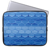 Blauer Ogee Muster Laptopschutzhülle (Vorderseite)